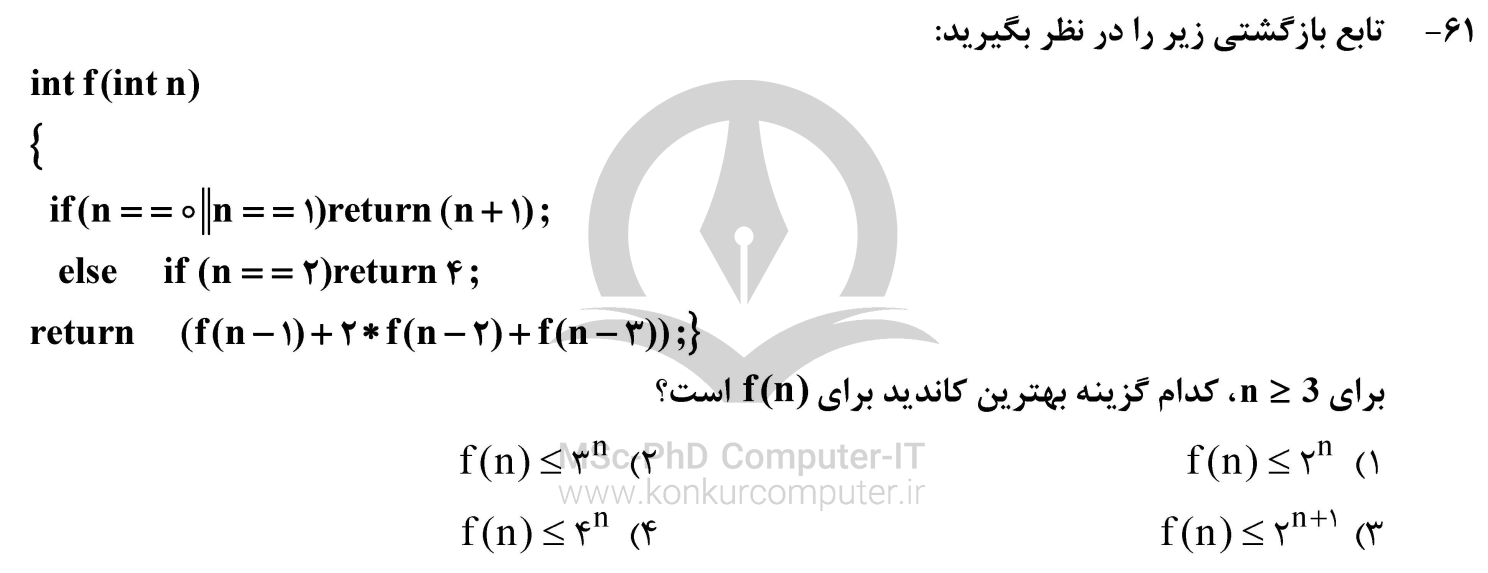 تست های درس ساختمان داده و طراحی الگوریتم