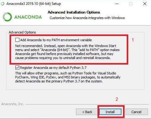 نصب آناکوندا  روی ویندوز 10 مرحله شش
