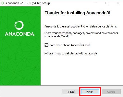 نصب آناکوندا  روی ویندوز 10 مرحله نه
