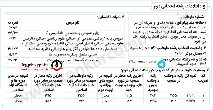 قبولی از سمت کامپیوتر